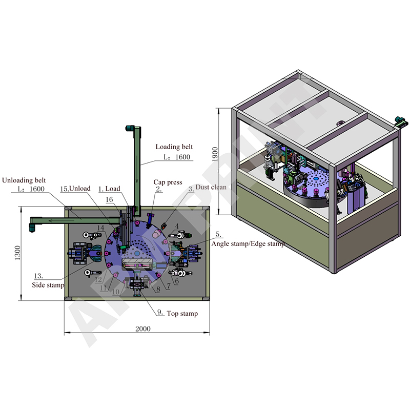 h1ctr auto hot stamping machine for full cap printing